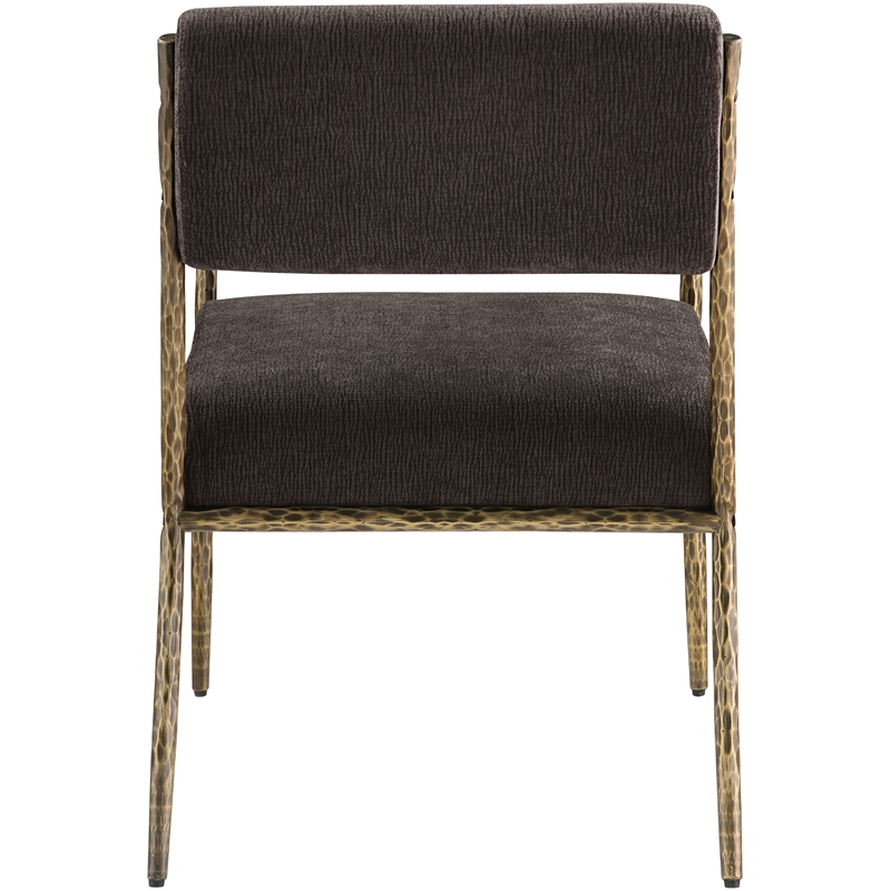 Meridian Furniture Bastille Brown Chenille Fabric Dining Arm Chair (Set of 2)