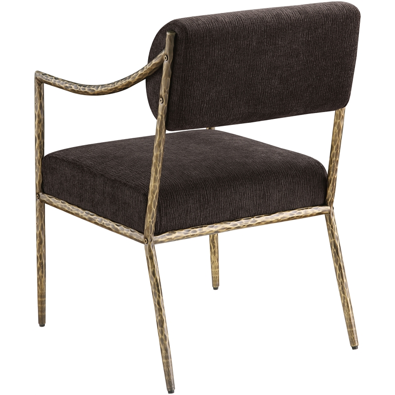 Meridian Furniture Bastille Brown Chenille Fabric Dining Arm Chair (Set of 2)