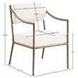 Meridian Furniture Bastille Cream Chenille Fabric Dining Arm Chair (Set of 2)