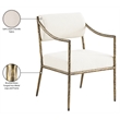 Meridian Furniture Bastille Cream Chenille Fabric Dining Arm Chair (Set of 2)