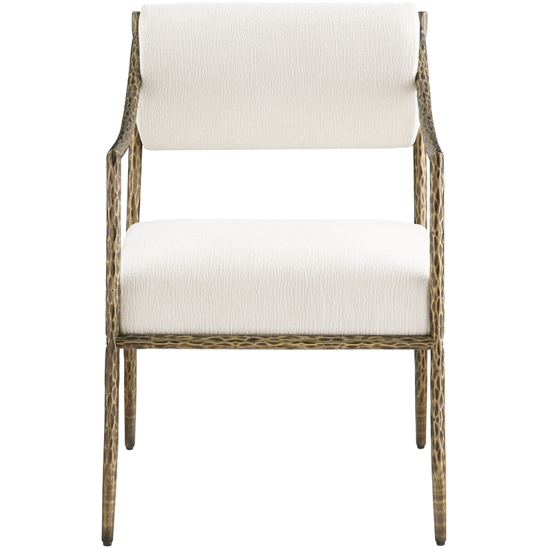 Meridian Furniture Bastille Cream Chenille Fabric Dining Arm Chair (Set of 2)