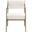 Meridian Furniture Bastille Cream Chenille Fabric Dining Arm Chair (Set of 2)