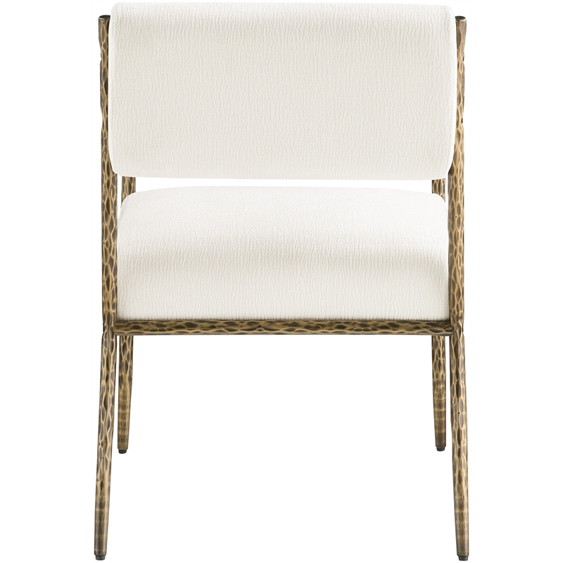 Meridian Furniture Bastille Cream Chenille Fabric Dining Arm Chair (Set of 2)
