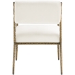 Meridian Furniture Bastille Cream Chenille Fabric Dining Arm Chair (Set of 2)