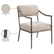 Meridian Furniture Bastille Beige Chenille Fabric Dining Arm Chair (Set of 2)
