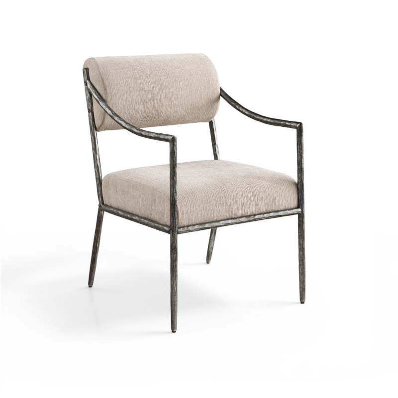 Meridian Furniture Bastille Beige Chenille Fabric Dining Arm Chair (Set of 2)