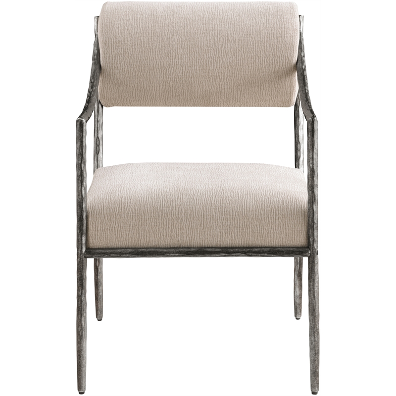 Meridian Furniture Bastille Beige Chenille Fabric Dining Arm Chair (Set of 2)
