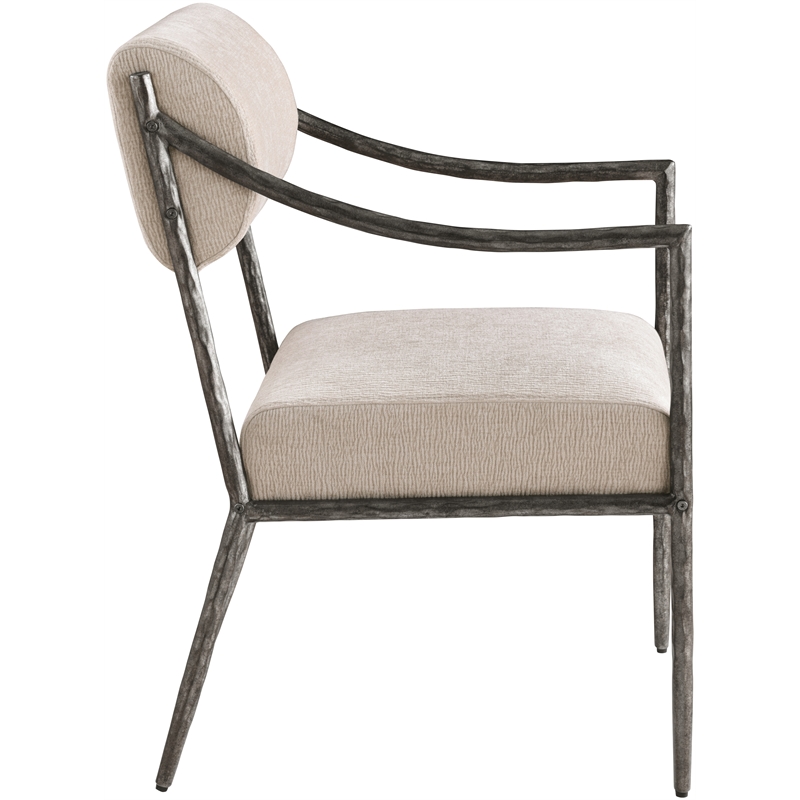 Meridian Furniture Bastille Beige Chenille Fabric Dining Arm Chair (Set of 2)