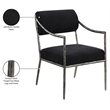 Meridian Furniture Bastille Black Chenille Fabric Dining Arm Chair (Set of 2)