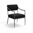 Meridian Furniture Bastille Black Chenille Fabric Dining Arm Chair (Set of 2)