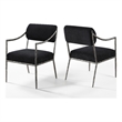 Meridian Furniture Bastille Black Chenille Fabric Dining Arm Chair (Set of 2)