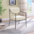 Meridian Furniture Bastille Cream Chenille Fabric Dining Arm Chair (Set of 2)