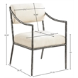 Meridian Furniture Bastille Cream Chenille Fabric Dining Arm Chair (Set of 2)