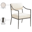 Meridian Furniture Bastille Cream Chenille Fabric Dining Arm Chair (Set of 2)