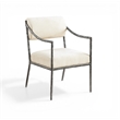 Meridian Furniture Bastille Cream Chenille Fabric Dining Arm Chair (Set of 2)