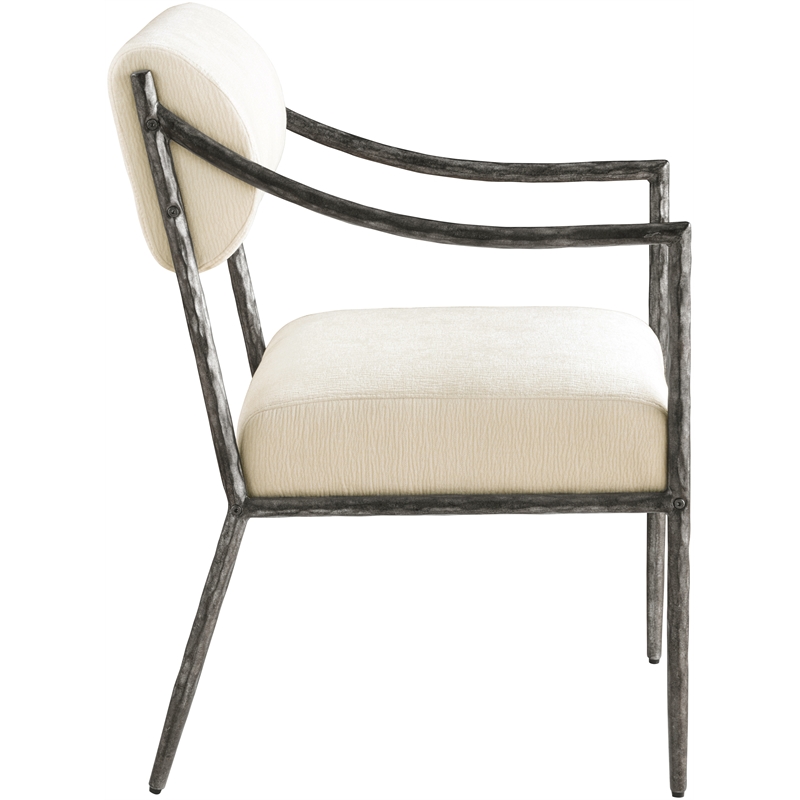 Meridian Furniture Bastille Cream Chenille Fabric Dining Arm Chair (Set of 2)