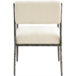 Meridian Furniture Bastille Cream Chenille Fabric Dining Arm Chair (Set of 2)
