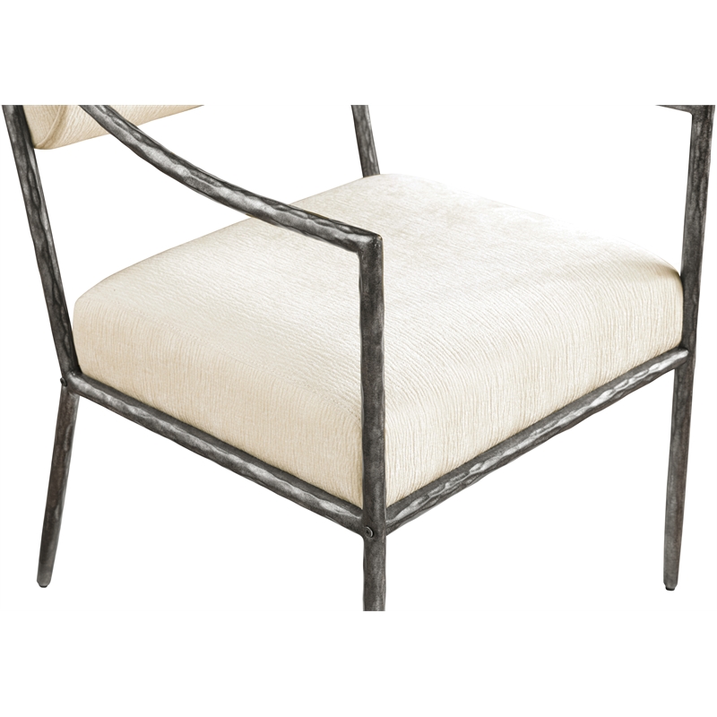 Meridian Furniture Bastille Cream Chenille Fabric Dining Arm Chair (Set of 2)