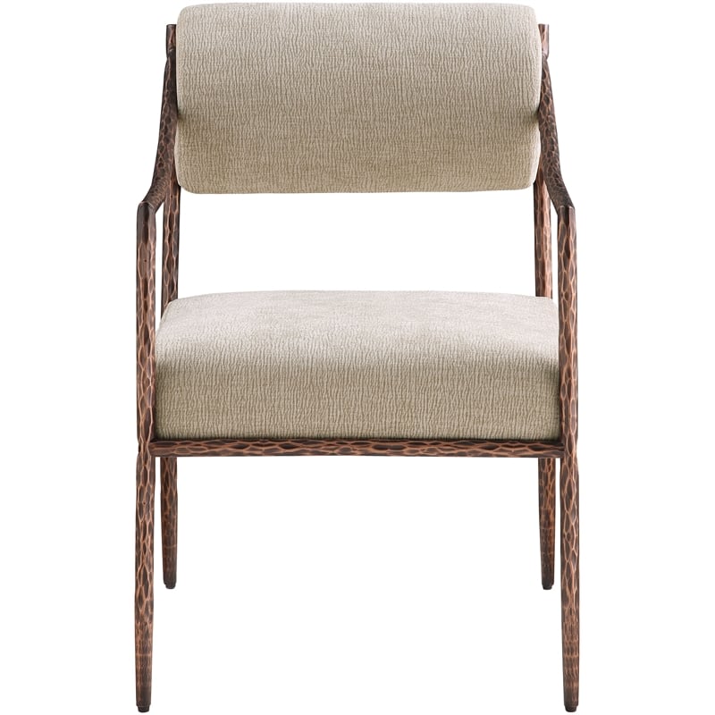 Meridian Furniture Bastille Beige Chenille Fabric Dining Arm Chair (Set of 2)