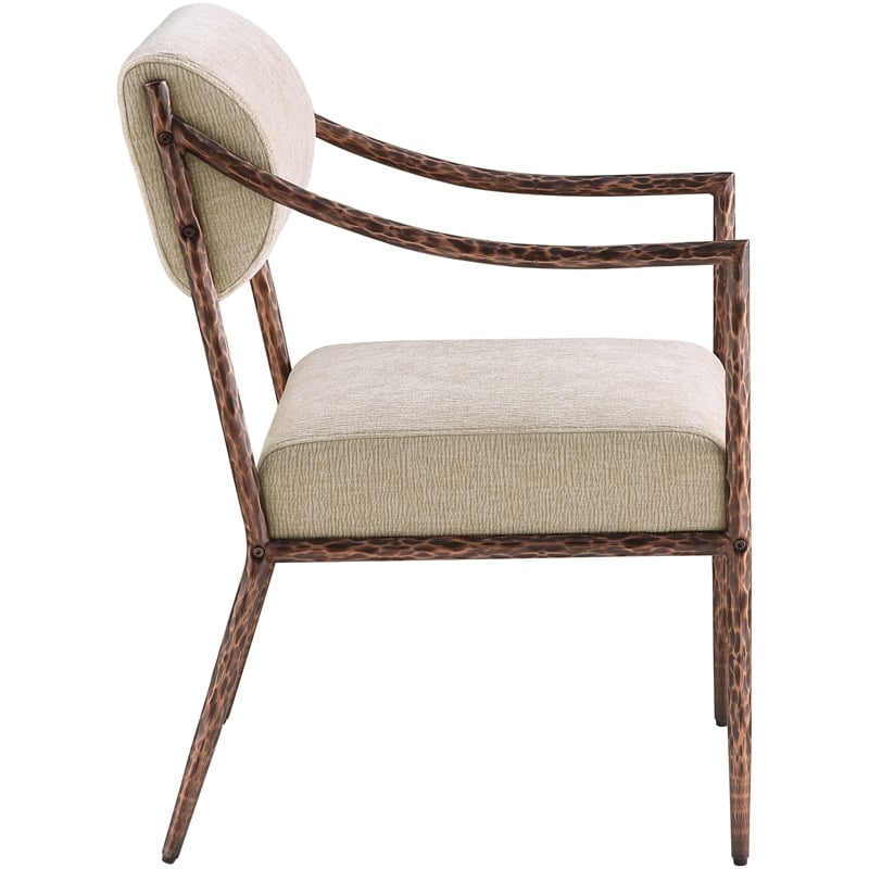 Meridian Furniture Bastille Beige Chenille Fabric Dining Arm Chair (Set of 2)