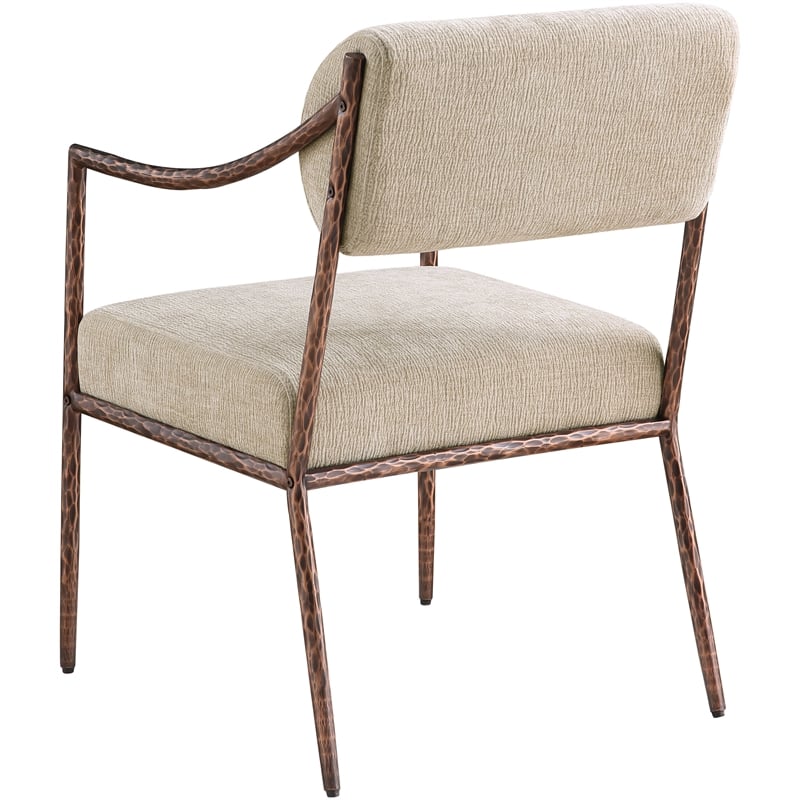 Meridian Furniture Bastille Beige Chenille Fabric Dining Arm Chair (Set of 2)