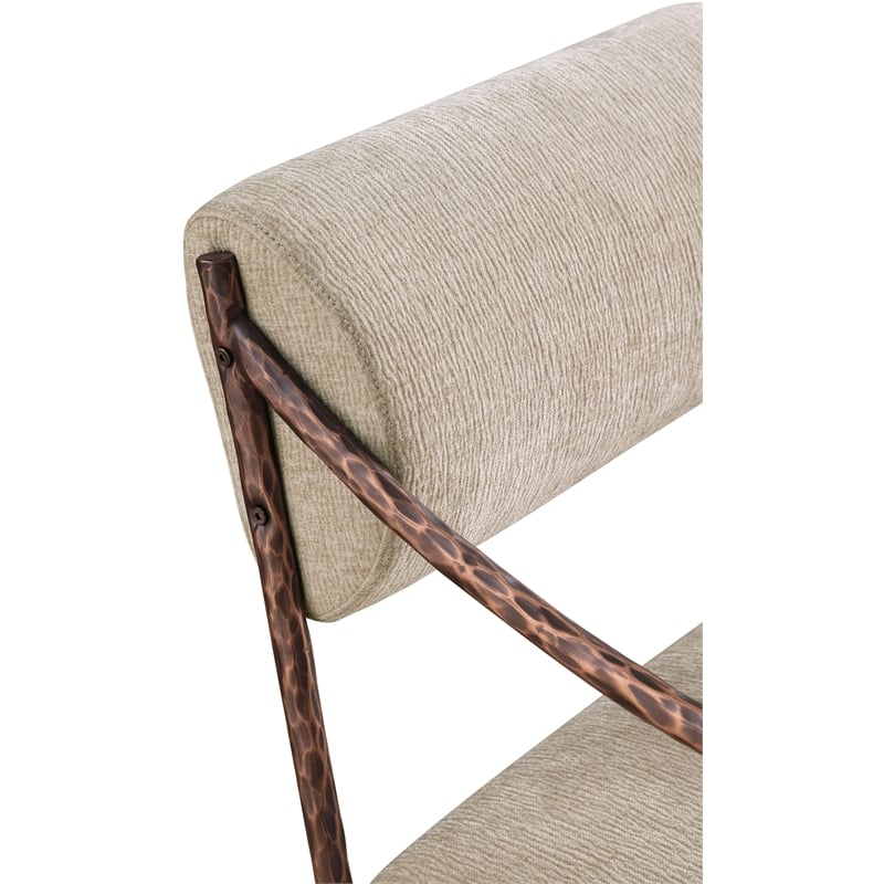 Meridian Furniture Bastille Beige Chenille Fabric Dining Arm Chair (Set of 2)