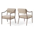 Meridian Furniture Bastille Beige Chenille Fabric Dining Arm Chair (Set of 2)