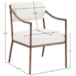 Meridian Furniture Bastille Cream Chenille Fabric Dining Arm Chair (Set of 2)