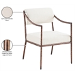Meridian Furniture Bastille Cream Chenille Fabric Dining Arm Chair (Set of 2)