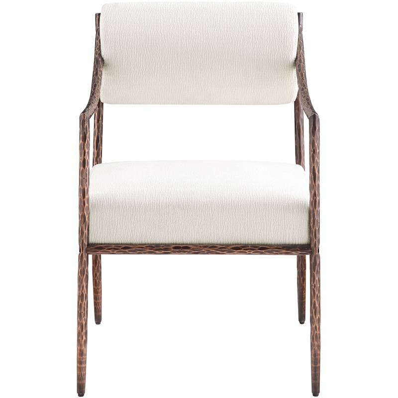 Meridian Furniture Bastille Cream Chenille Fabric Dining Arm Chair (Set of 2)