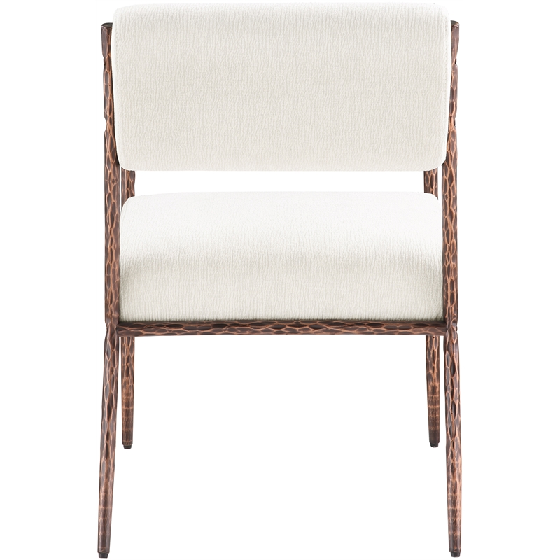 Meridian Furniture Bastille Cream Chenille Fabric Dining Arm Chair (Set of 2)