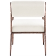 Meridian Furniture Bastille Cream Chenille Fabric Dining Arm Chair (Set of 2)