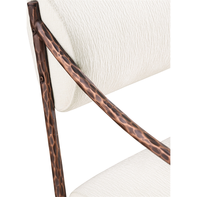 Meridian Furniture Bastille Cream Chenille Fabric Dining Arm Chair (Set of 2)