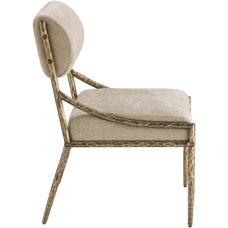 Meridian Furniture Bastille Beige Chenille Fabric Dining Side Chair (Set of 2)