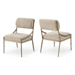 Meridian Furniture Bastille Beige Chenille Fabric Dining Side Chair (Set of 2)