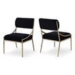 Meridian Furniture Bastille Black Chenille Fabric Dining Side Chair (Set of 2)