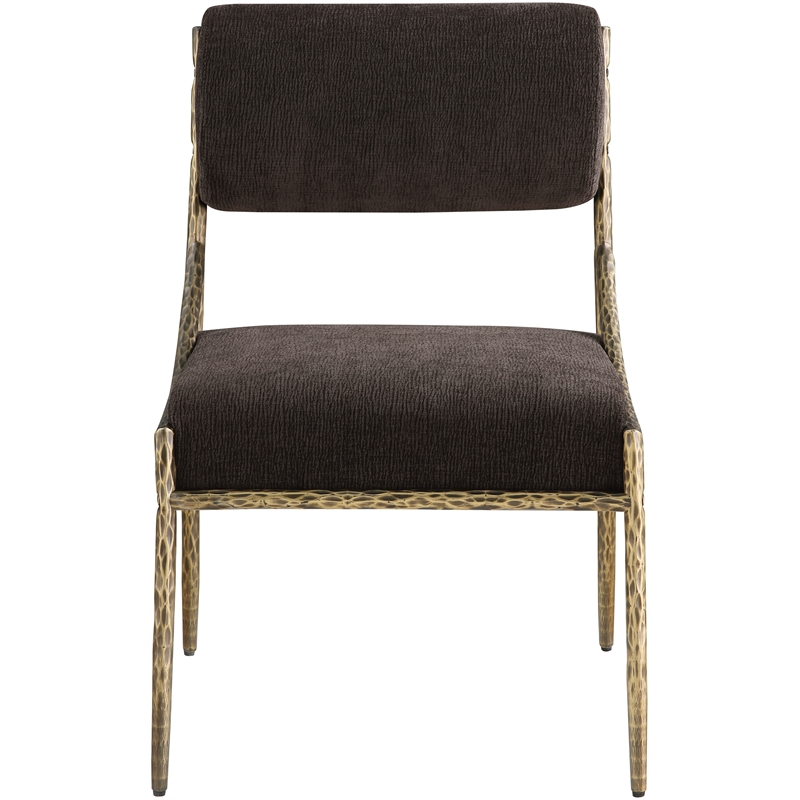 Meridian Furniture Bastille Brown Chenille Fabric Dining Side Chair (Set of 2)