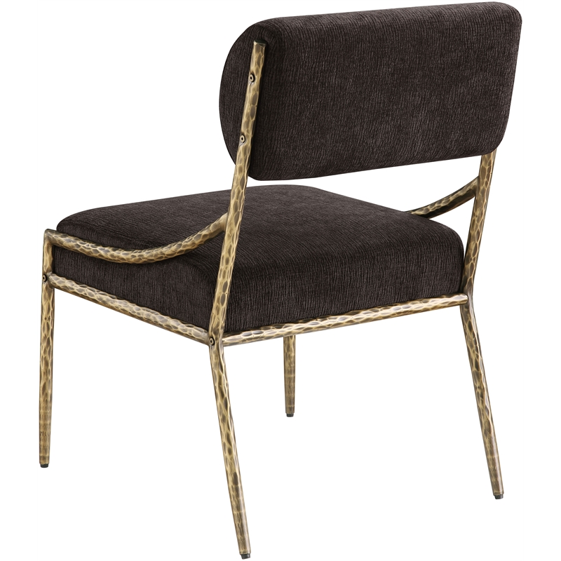 Meridian Furniture Bastille Brown Chenille Fabric Dining Side Chair (Set of 2)