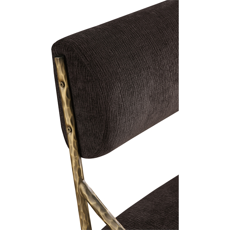 Meridian Furniture Bastille Brown Chenille Fabric Dining Side Chair (Set of 2)