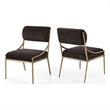 Meridian Furniture Bastille Brown Chenille Fabric Dining Side Chair (Set of 2)