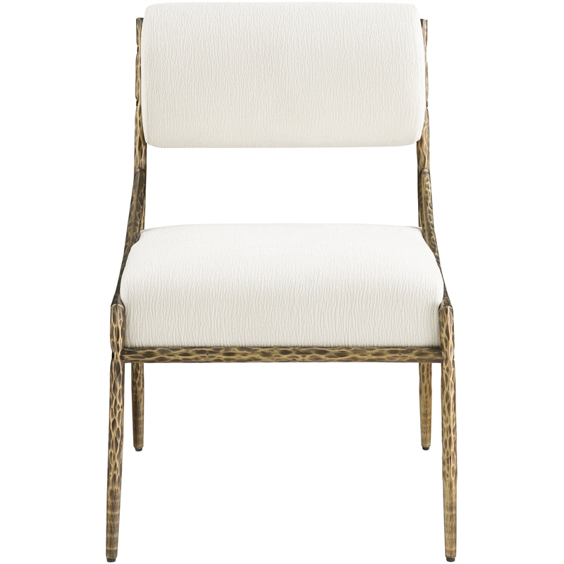 Meridian Furniture Bastille Cream Chenille Fabric Dining Side Chair (Set of 2)