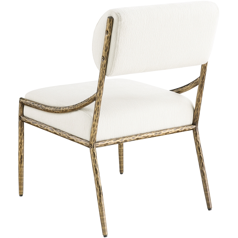 Meridian Furniture Bastille Cream Chenille Fabric Dining Side Chair (Set of 2)