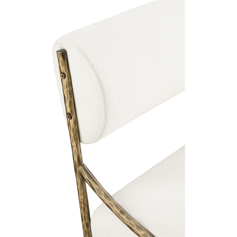 Meridian Furniture Bastille Cream Chenille Fabric Dining Side Chair (Set of 2)