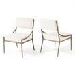Meridian Furniture Bastille Cream Chenille Fabric Dining Side Chair (Set of 2)