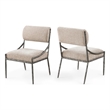 Meridian Furniture Bastille Beige Chenille Fabric Dining Side Chair (Set of 2)
