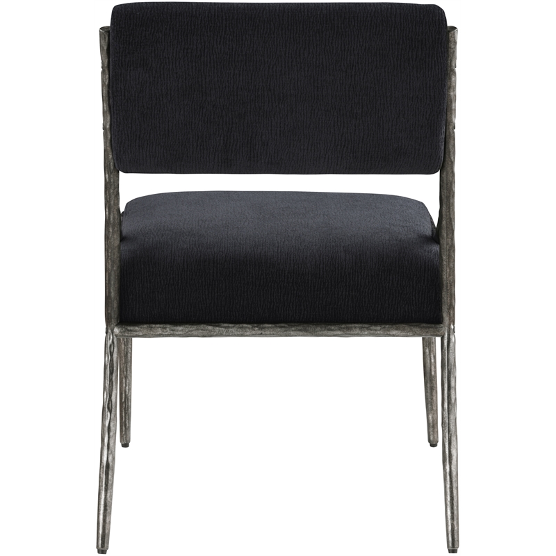 Meridian Furniture Bastille Black Chenille Fabric Dining Side Chair (Set of 2)