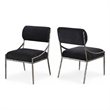 Meridian Furniture Bastille Black Chenille Fabric Dining Side Chair (Set of 2)