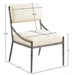 Meridian Furniture Bastille Cream Chenille Fabric Dining Side Chair (Set of 2)