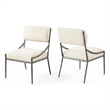 Meridian Furniture Bastille Cream Chenille Fabric Dining Side Chair (Set of 2)