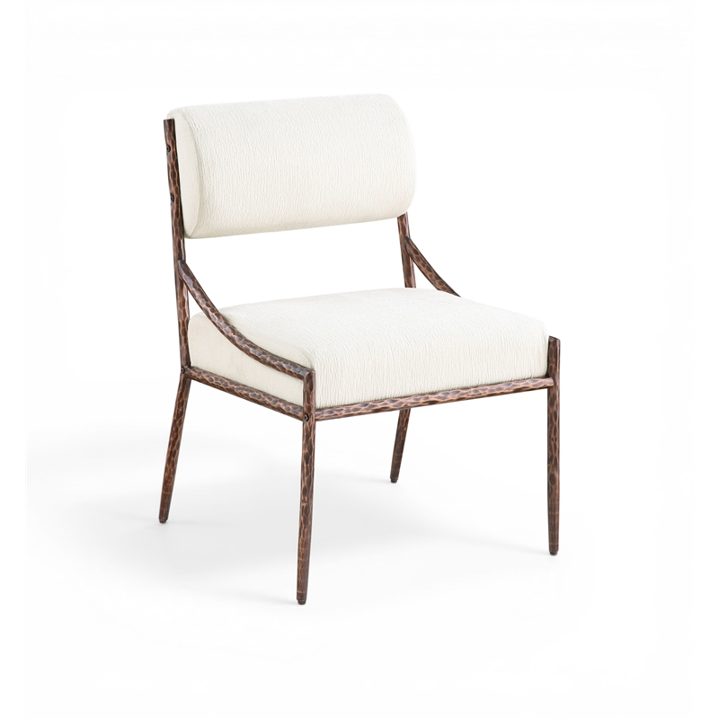 Meridian Furniture Bastille Cream Chenille Fabric Dining Side Chair (Set of 2)